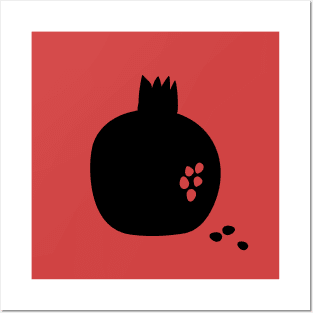 Bold pomegranate on red Posters and Art